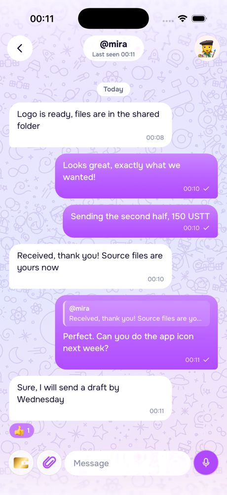 A chat with Mira: the logo paid for in the conversation